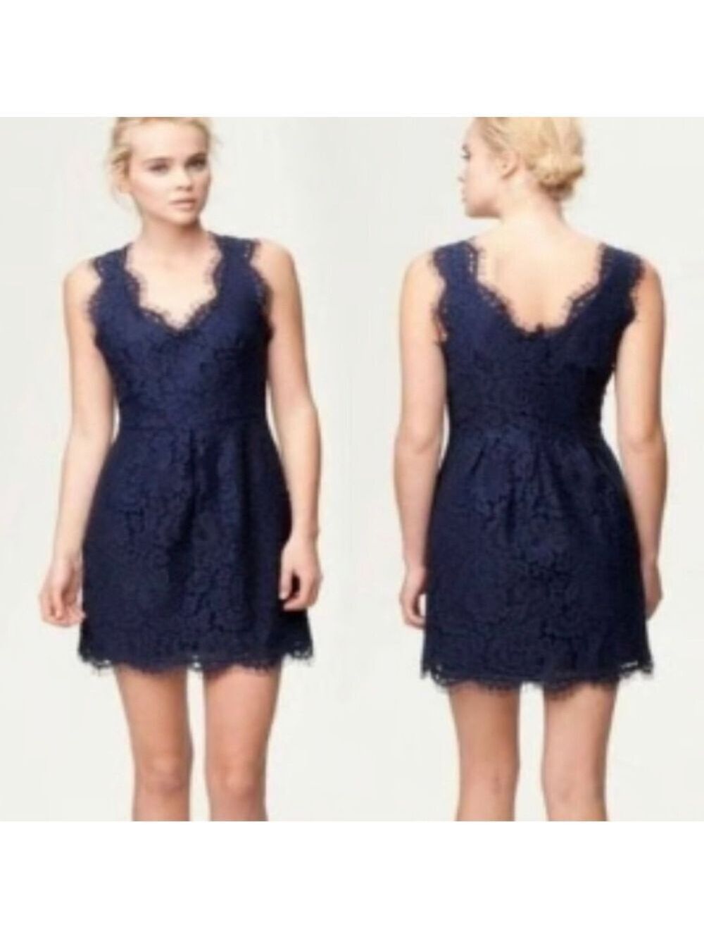 Joie Rori Black and Royal Blue Lace Sleeveless Sheath Dress Size XS - Picture 4 of 8